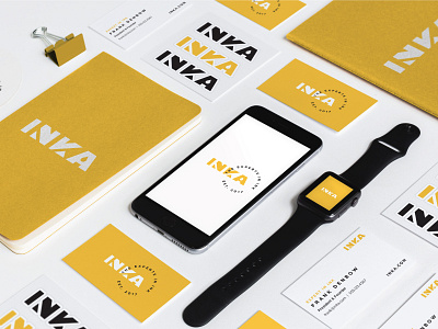 Inka Application application branding corpid incan ink inka inkdrop logo logodesign logotype mockup yellow