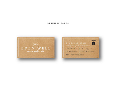 The Eden Well Business Cards branding businesscards craftpaper edenwell emboss identity mockup printing well
