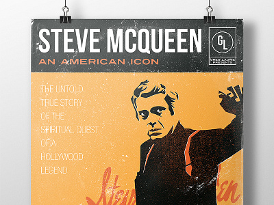 Steve McQueen Doc Poster 1/4 american bullit illustration poster retro stevemcqueen style vintage vinylart