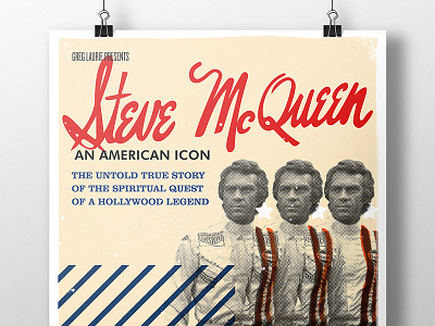 Steve McQueen Doc Poster 3/4 american bullit illustration poster retro stevemcqueen style vintage vinylart