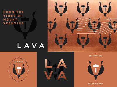 Lava Brand Exploration branding cocktail copper craft flames hammer icon logo texture typography