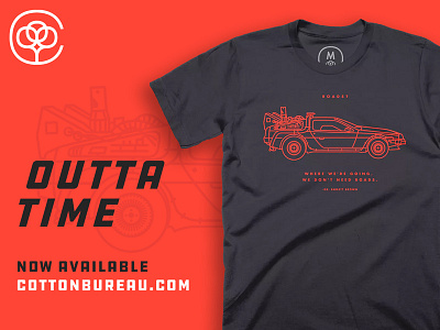 Outta Time Tee backtothefuture cottonbureau delorean illustrations lineart mcfly outtatime shirtdesign