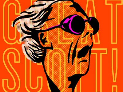 GREAT SCOTT! backtothefuture docbrown dotpattern goggles greatscott illustration