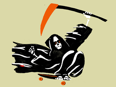 Ripping & Reaping grim reaper illustration jay adams procreate skateboarding sunglasses wip