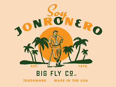 Big Fly en Espanol - Jonronero baseball baseball bat besbol illustration palmtrees retro spanish tropical vintage