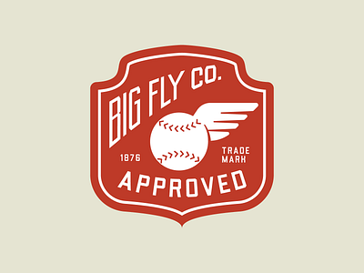 Big Fly Approved badge baseball homerun retro social media stamp typography vintage wings