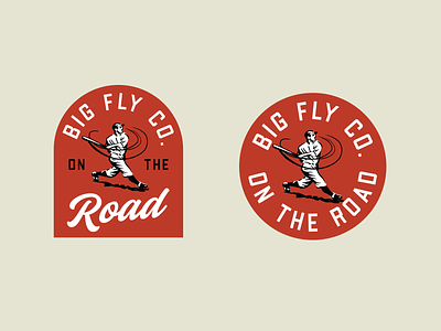 Big Fly On The Road badge badge design baseball hit homerun seal swing tag vintage