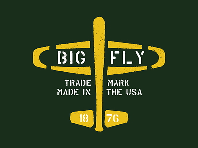 Big Fly Brigade badge baseball baseball bat bat family flying military plane retro stencil support vintage