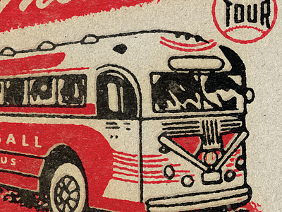 Big Fly Sneak Peek 2 baseball baseball bat bus gibson history illustration matchbook negro leauges retro sneekpeak texture typography vintage wip