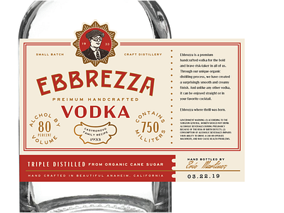 Ebbrezza Vodka Label alcohol alcohol branding illustration label label design label packaging layout package package design print vodka