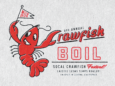 Crawfish Boil Tee character design crawfish crawfish boil festival halftone illustration louisiana mud bug shirtdesign
