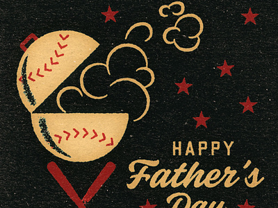 Big Fly Fathers Day Graphic baseball bbq cooking fathers day grill illustration smoke stars