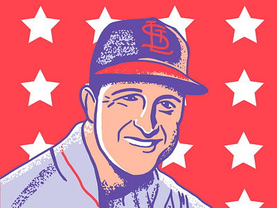 Stan Musial Illustration baseball baseball card illustration portrait procreate retro retro supply co stars vintage