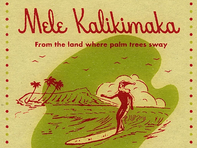 Mele Kalikimaka Illustration christmas hawaii illustraion retro retro christmas retro hawaii surfing surfing santa typography vintage vintage christmas