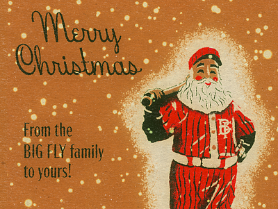Big Fly Christmas 2019 baseball bigfly christmas classic hoodfonts illustraion procreate retro santa socialmedia vintage