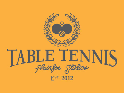 PJS Table Tennis Club club curve decal est official pingpong plainjoestudios serif tabletennis type typography vintageinspired