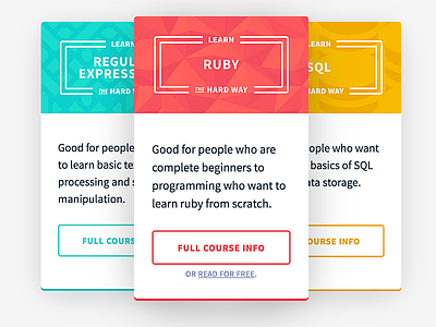 Course Cards card ui pattern
