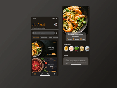 Cooking app app art branding cookbook cooking cooking app design design art first work firstshot food app food illustration graphic design illustration illustrator my first shot my profile ui web website