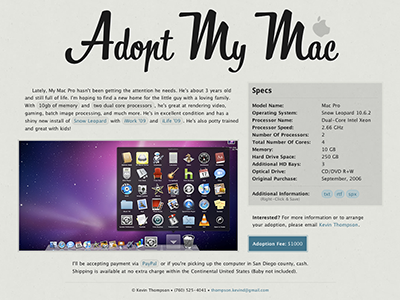 Adopt My Mac design simple typekit