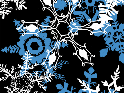 Snowflakes - part 2 black blue design illustration pattern snowflakes white winter