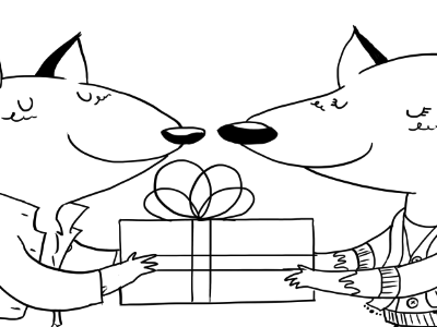 Christmas Foxies character design fox illustration sketch