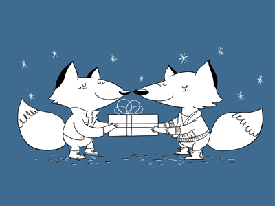 Christmas Foxies - Colored! animals design fox illustration product design