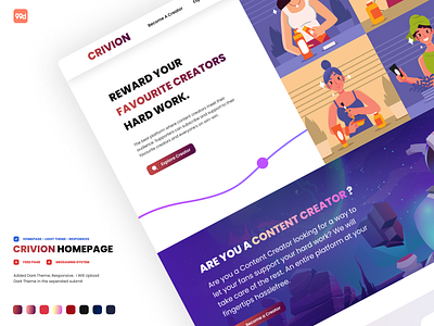Crivion Website Redesign - Light & Dark Theme design ui user interface web web design webdesign website
