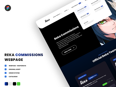 Reka Commissions Website design illustration ui user interface web web design webdesign website