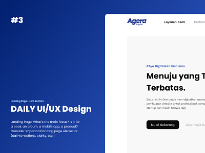 Daily UI | 3 - Landing Page - Hero Section