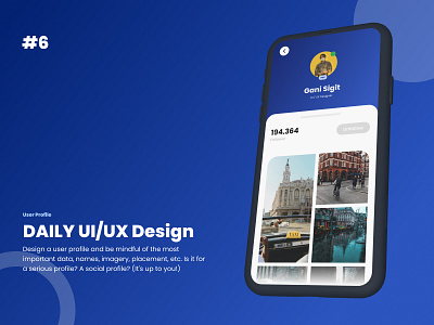 Daily UI | 6 - user profile dailyui design ui user interface