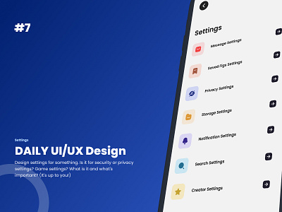 Daily UI | 7 - Settings dailyui design ui user interface