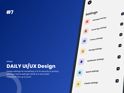 Daily UI | 7 - Settings