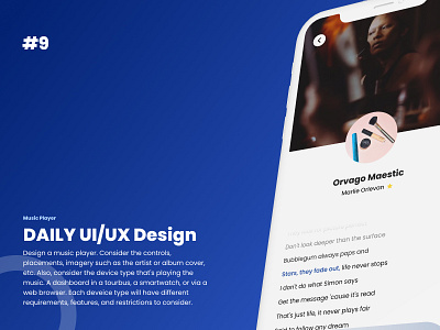 Daily UI | 9 - music player design ui user interface