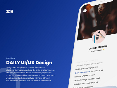 Daily UI | 9 - music player