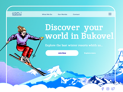 Bukovel animation app branding design illustration ui ux vector website