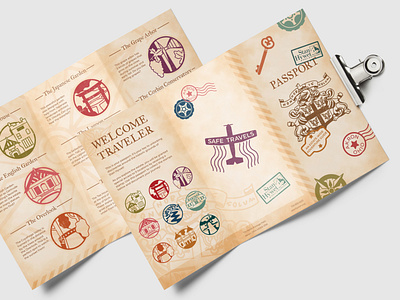 STAN HYWET PASSPORT branding brochure childrens brochure graphic design icon design identity illustration interactive design museum stamps system design