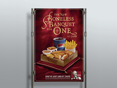 KFC Boneless Banquet advertising corporate design design graphicdesign illustration print retouching typography