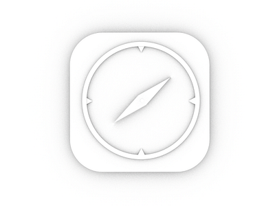 Gypsum Safari 3d clean icon ios safari white