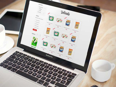 Brand products page / Supermarket website clean market page product store