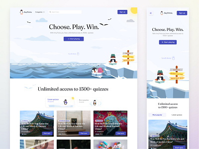 Quiz website responsive design