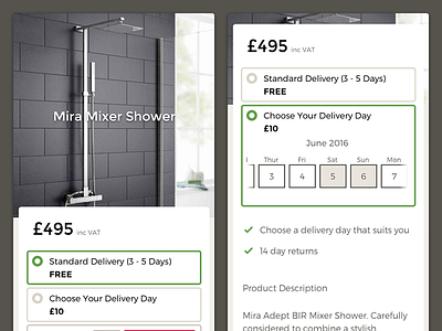 Choose Your Delivery Day delivery frontend mobile product design ui ux