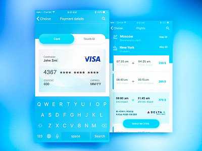 Concept for Skyscanner air app behance blue clean concept interface ios plane redesign sky ui