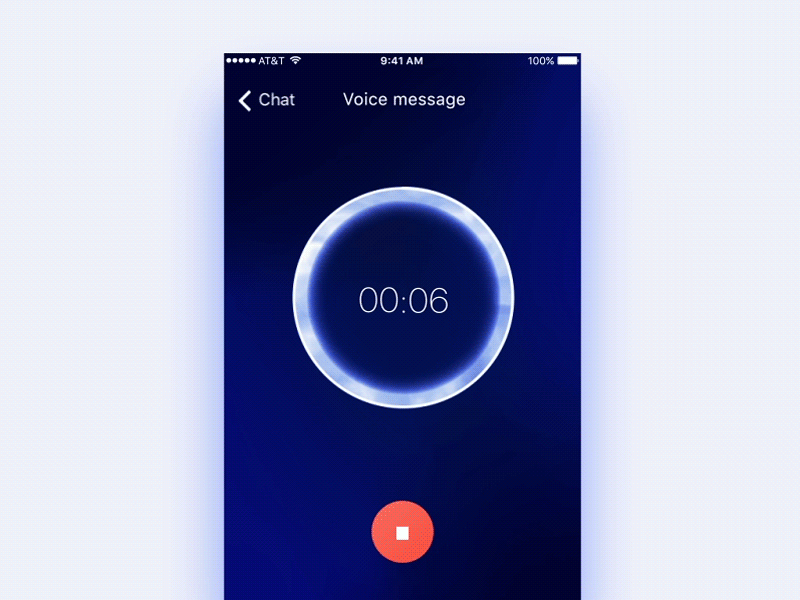 iOS recorder voice message animation app light message motion recorder ui ui app ui ios ui motion ux voice