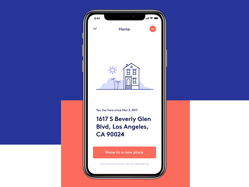 Addrest App Move to a new place american animation app clean icons illustrations ios motion moving service ui ux