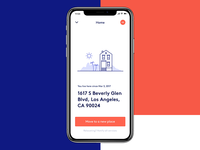 Addrest houses transition american animation app clean ios minimalism mobile product service ui ux