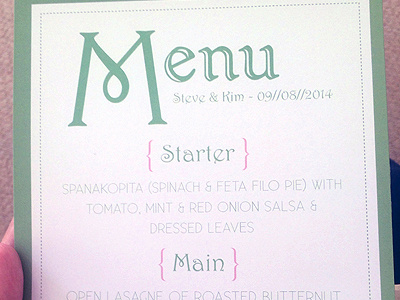 Real life print outs illustrator invitations menu print wedding