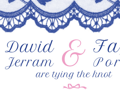 David & Faye Wedding Stationary Project lace navy petit formal script pink wedding wedding stationary