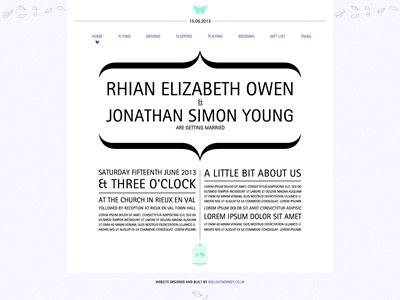 Homepage Full Version One birdcage butterfly lavender leaves marriage married mint rotis sans serif typography website wedding white