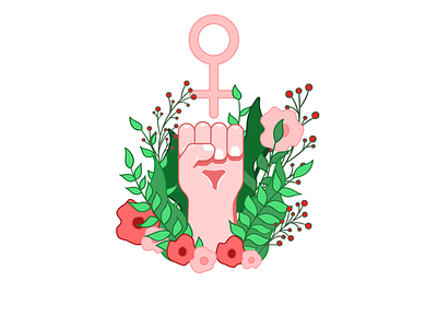illustration for the March 8 holiday design enjoy feminism flowers holiday illustration vector