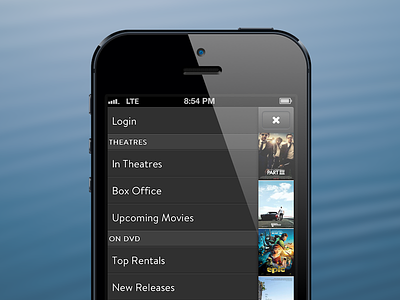 Movies App app css iphone menu movies
